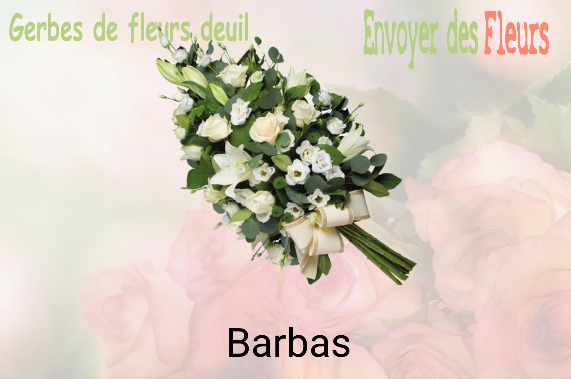 Gerbe de fleurs de deuil livrée à Barbas